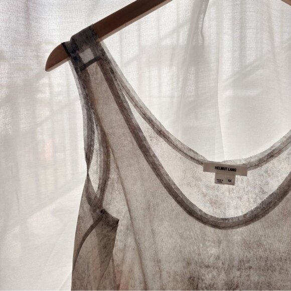 GORGEOUS HELMIT LANG ghost silk asymmetrical tank - Picture 3 of 5